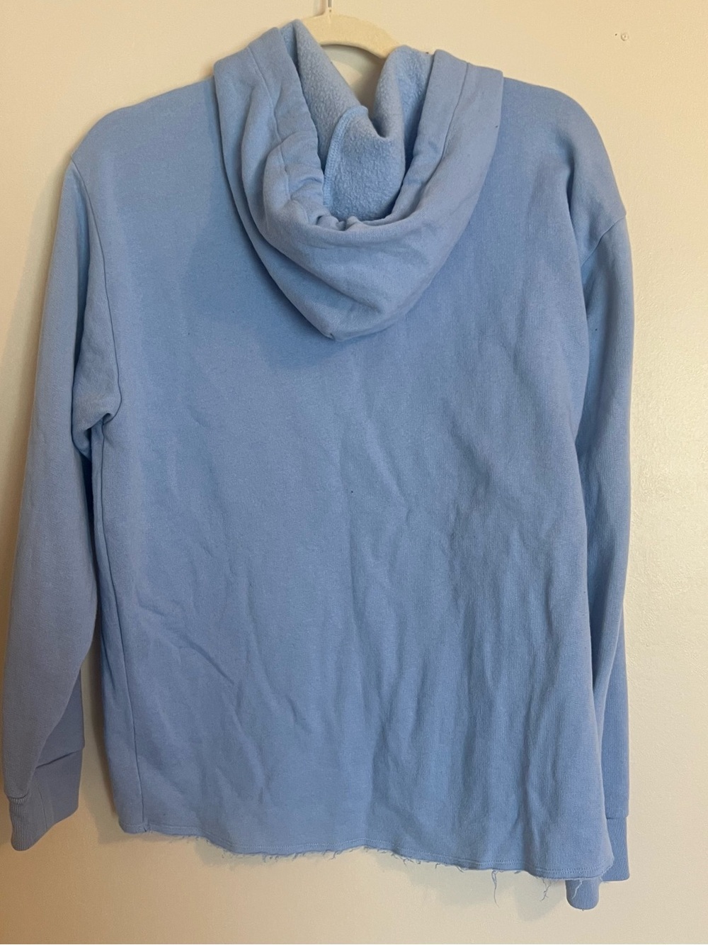PINK Victoria's Secret Sky Blue Pullover Hoodie with raw hem - Picture 8 of 10
